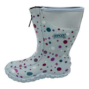 Ranger Blue Polka Dot Pike Collection Rain Boots Little Girl 2